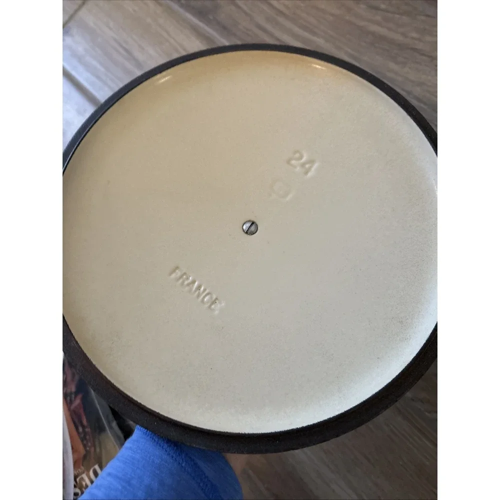 Le Creuset 24 Green Enameled Cast Iron 4.5 Qt Stockpot French Dutch Oven Pan Lid